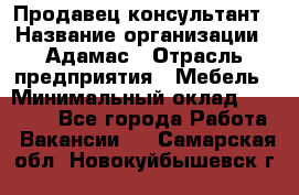 Продавец-консультант › Название организации ­ Адамас › Отрасль предприятия ­ Мебель › Минимальный оклад ­ 26 000 - Все города Работа » Вакансии   . Самарская обл.,Новокуйбышевск г.